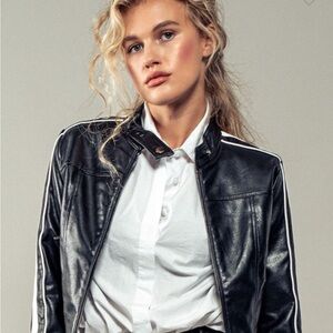 cropped motorcycle jacket..